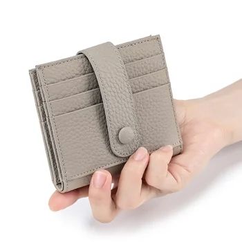 Ултра-тънки дамски портфейли от естествена кожа, Мултифункционален малка чанта от мека телешка кожа, държач за карти, чанта за пари за мъже, дамски портфейл