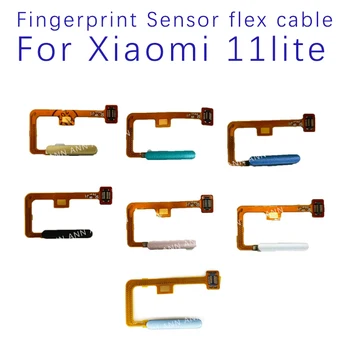 100% Оригинал за Xiaomi Mi 11 Mi11 Lite Сензор за пръстови отпечатъци Клавиш за връщане у дома Бутон Меню Гъвкава лента кабел Черен, бял, син, зелен