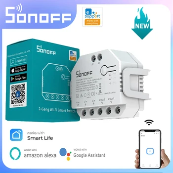 SONOFF DUAL R3 2 Gang Двойна релеен модул САМ MINI Smart Switch Измерване на мощността на Управление на умен дом чрез eWeLink Алекса Google Home