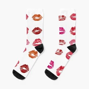 Чорапи с принтом розово червило и целувки essential happy socks Мъжки женски
