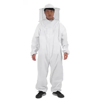 Пчеларството костюм за цялото тяло, професионално облекло за пчелари с кръгла воал, памучен защитно облекло за защита от пчелите за мъже и жени