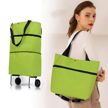 Сгъваема кошница за пазаруване Чанта за количка на колела Сгъваема чанта за пазаруване за Многократна употреба за Хранителни стоки Чанта Органайзер за продукта Чанта за зеленчуци