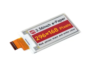 Waveshare 2,36-инчов дисплей за електронна хартия (G) raw, 296 х 168, червено / жълто / черно / бяло Е идеален, за да променят ценовите етикети, под етикети, промишлени