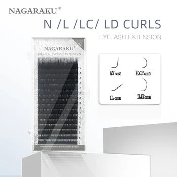 NAGARAKU Mix За изграждане на миглите L LC LD N Curls Mix 7-15 мм 16 линии, с Меки и удобни Индивидуални мигли с високо качество