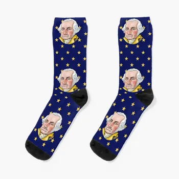 Чорапи Джордж Вашингтон ярки чорапи с колани на Едро, чорапи за Хелоуин, Женски мъжки чорапи