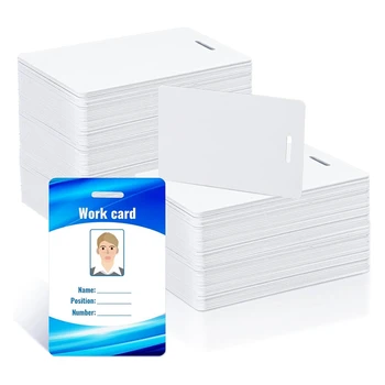 Бели карти от PVC, картон, PVC с перфорации, стандартен пластмасов икона CR80 30Mil за печат, документ за самоличност със снимка, Вертикални визитки