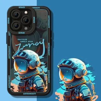 Cartoony Калъф За Телефон Astronaut Ръка За iPhone 15 Pro Max 11 12 13 14 Pro Max Mini XS Max XR X 8 7 Plus Течен Силиконов Калъф