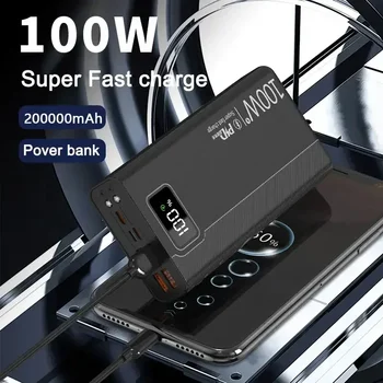 Power Bank мощност 100 W, 50000mAh, 4 USB, ултра-бързо зареждане, преносим Powerbank за Huawei iPhone 14, външно зарядно устройство Xiaomi, Новост