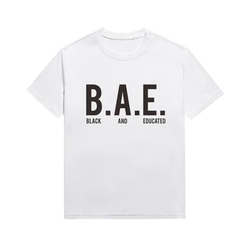 B. A. E. Черни Дамски тениски с образовани слоган, Ежедневни неутрална тениска, Потник с меланиновым феминизмом, Тениски по поръчка