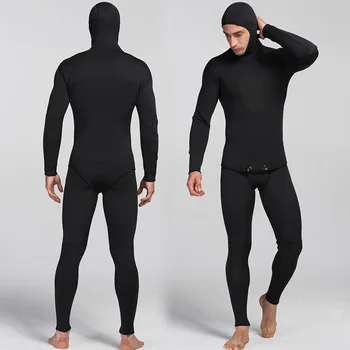 Нов мъжки водолазный костюм от неопрен с дебелина 3 мм, за плуване, сърф, за настилка, топъл неопрен, панталони и яке на подтяжках, 2 бр./компл.