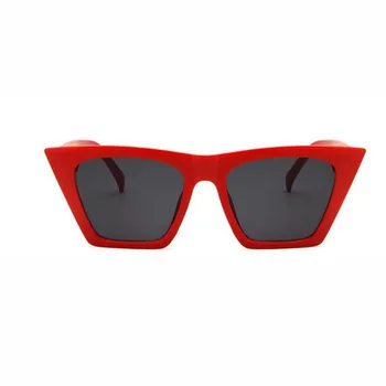 2018-Нови слънчеви очила с UV400 в червени рамки с черни лещи, огледални слънчеви очила за жени и мъже, слънчеви очила с кошачьим око, дамски слънчеви очила
