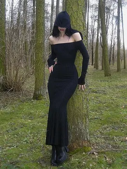 Жена дебнещ рокля с дълъг ръкав, однотонное приталенное рокля с дълъг ръкав и V-образно деколте и рюшами, есен клуб рокля за партита