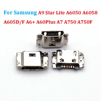 10/50 бр 7-Пинов Конектор за Зарядно устройство За Samsung A9 Star Lite A6050 A6058 A605D/F A6 + A60Plus A7 A750 A750F Жак за зареждане Micro USB