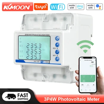 KKMOON Sasha WiFi 3P4W Фотоелектричния Брояч Трифазни Ключа за Повторно Включване на Защита Автоматичен Прекъсвач с Ограничение на Тока От Пренапрежение