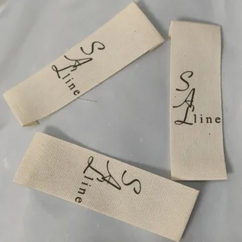 Етикети за дрехи 1000ШТ, 2 * 6 см, изработена по поръчка на етикета от мек бял памучен плат с принтом за детски дрехи
