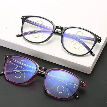 Мультифокальные очила за четене, компютърни очила за четене, Прогресивно многофокусные очила за жени и мъже, Интелигентна заключване синя светлина.