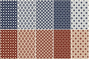 90 см х 110 см однотонная памучен плат с цифрово японски геометрични принтом, плат за ръчно изработени дрехи 