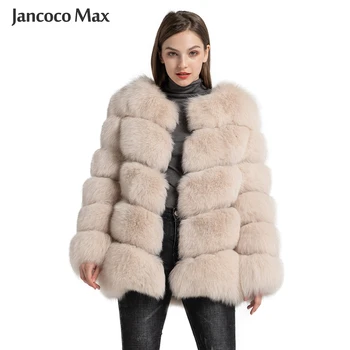 Зимни дебели топло палто от естествена лисьего кожа, луксозно дамско палто от естествена кожа, Пухкави якета S7574