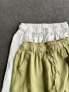 Спално бельо, дамски панталони, плътен цвят, Лято 2023 еластичен колан, джобове, ежедневни зреещи, женски YoyiKamomo