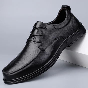2023 Мъжки Удобна Градинска Обувки За ходене, Универсална Мъжки Обувки, Бизнес Oxfords дантела, Мъжки Ежедневни обувки От Естествена Кожа