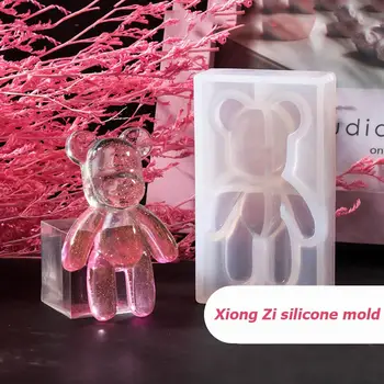 3D форма във форма на Мечка Crystal Епоксидни Силикон Сладък Мечка Подвесное Декорация на Интериор за дома, кът за Занаяти Подарък за деца
