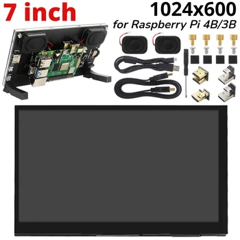 Комплект модул дисплей с докосване на екрана 7-инчов IPS за Raspberry Pi 4B/3Б 1024x600, съвместими с HDMI, Смяна на платка на монитора