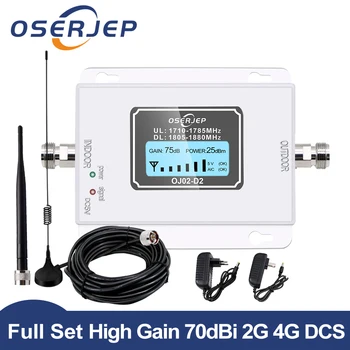 OSERJEP DCS 1800 MHZ, GSM 1800 2g 4g LTE Повторител на Сигнала Мобилен Телефон Усилвател на Сигнала на Мобилния Телефон + Вътрешна Външна Антена