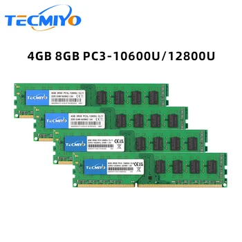 Tecmiyo 8 GB Оперативна памет за настолен компютър DDR3 памет DDR3L 1600 Mhz, 1333 Mhz, PC3-12800U PC3-10600U 4 GB UDIMM Intel AMD 1.5 V 1.35 V Компютърна Памет -Зелен