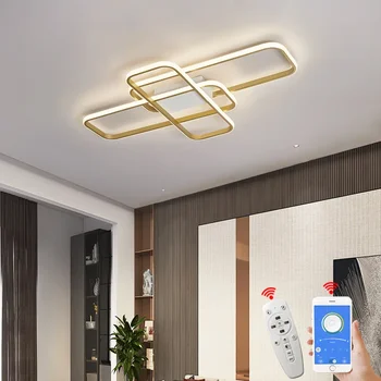 Модерна led полилей НЕО Gleam с gold/черно покритие за хол, спалня, кабинет, помещение с осветление 90-260 В, Определяне на полилеи