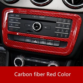 Червена Углепластиковая Централна Конзола CD Рамка Декоративна Накладки За Mercedes Benz A Class W176 GLA X156 CLA C117 13-18