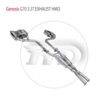 Изпълнението на изпускателната система HMD от неръждаема стомана Catback за Genesis G70 3.3 T Автоматична замяна на електронен клапан промяна