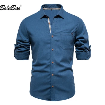 Мъжки ежедневни риза BOLUBAO 2023 от чист памук, дишаща, тънка, бизнес, с къс ръкав, висококачествен дизайн, хит на продажбите, мъжка риза