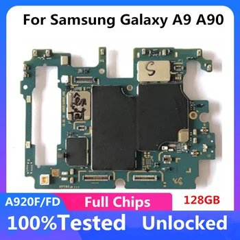 За Samsung Galaxy A9 2018 A920F A920FD дънна Платка 128 GB Android IMEI 1/2 СИМ Разблокированная Логическа Такса дънна Платка С Пълни Чипове