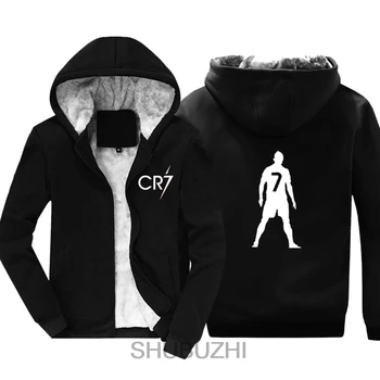 мъжки дебели блузи с качулка на марката CR7 Christiano, мъжки памучен hoody с качулка, модерно зимни дрехи, новост