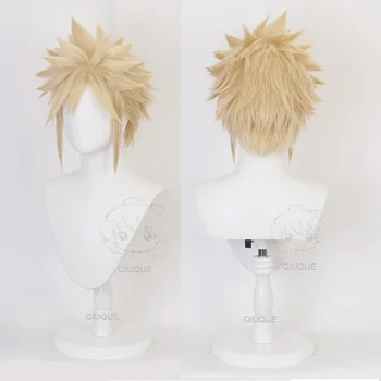 Аниме е Final Fantasy VII FF7 Cloud Strife Бельо блондинистый перука за cosplay от термоустойчиви синтетични косми, перука-шапка за перука