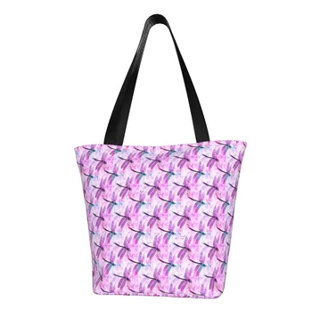 Розова чанта за пазаруване под формата на водни кончета, елегантни чанти от сладък домашен любимец принтом, работна чанта от полиестер, женствена чанта през рамо с принтом