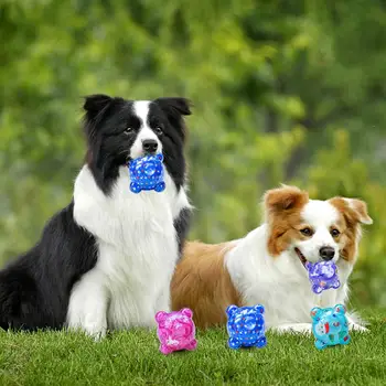 Здрава играчка за кучета Писклив топката Храни играчка за ухапвания от кучета, не съдържа бисфенол А, Износостойкая, за почистване на зъбите, Агресивна Дъвчене играчки, стоки за домашни любимци