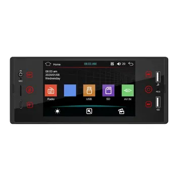 5-Инчов Авто Радио Сензорен екран IPS, съвместим с Bluetooth, FM-радио с автоматично обръщане на Видео Mirrorlink Оперативна памет 256 GB 4x60 W HD LCD дисплей