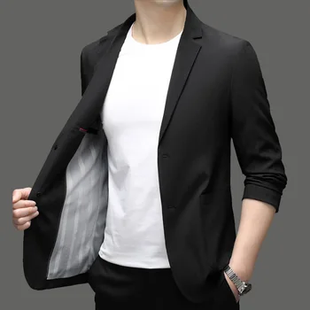 9809-T - Мъжки бизнес костюм от неръждаема чиста вълна
