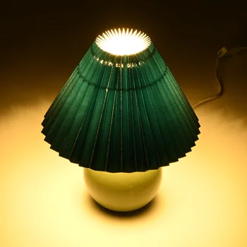 Нов Лампа с Гънки за Настолна Лампа, Лампи В Корейски Стил, Плиссированный Лампа, Скъпа Лампа за Настолна Лампа, Лампа За Спални