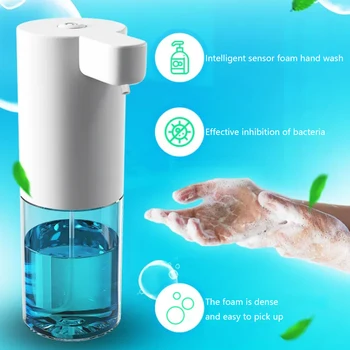 Автоматично индуктивен опаковка сапун на пяна, безконтактно интелигентен опаковка сапун за измиване на ръцете, стенен монтаж опаковка за миене на съдове 350 мл