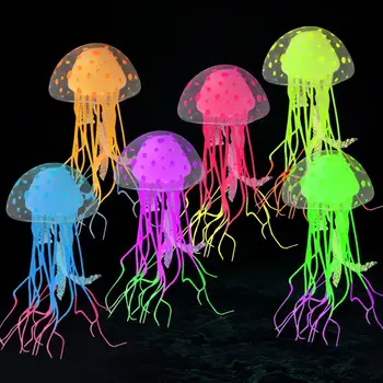 Мека силиконова имитация на нежна медуза флуоресцентни украшения във формата на медузи, за озеленяване на аквариума