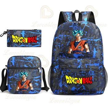 Dragon Z son Goku, 3шт комплекти, раница, офис консумативи, чанти за училище, модни чанти за книги, чанта за начално училище, подарък Mochila