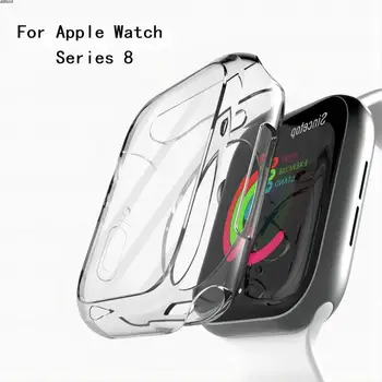 Прозрачен Калъф от TPU За Apple Watch 8 41 мм 45 мм Мек Силикон устойчив на удари Калъф за Apple Watch 7 41 мм 45 мм Аксесоари За Умен Часа