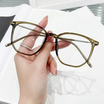 2024 година на производство Сини светозащитные очила Компютърни очила Ретро-овална форма на пружинящей дръжка за мъже и жени