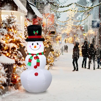 Надуваем снежен човек от клончета с led подсветка, Cartoony Огромен Снежен човек за коледното парти в градината
