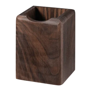 Дървена Кутия за Писалки Toyvian Многофункционален Настолен Органайзер Eco Кутия За Съхранение От Естествено Дърво (Черен Орех)