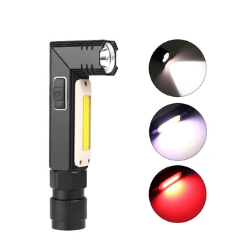 Led фенерче XPG + КОЧАН, червено и бяло, 90 °, сгъваема, силен, 360 °, регулаторен, USB зареждане, работно светлина