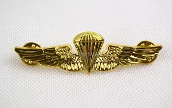 Копие парашут на морската пехота на САЩ, криле за кацане, парашутист, метална икона златен цвят