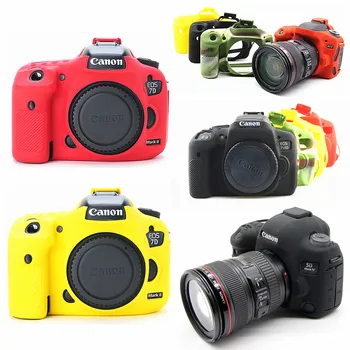 Силиконов Калъф Skin Cover DSLR Камера Чанта За Canon EOS R 6D 7D и 5D Mark II III IV 200D 80D 750D 4000D 7D2 5D4 SL2 T100 T7i 7DII